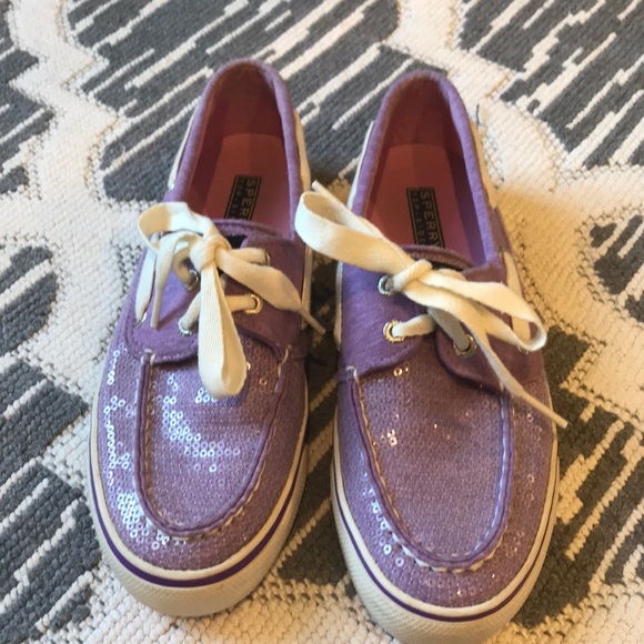 Sperry Shoes - Purple Sparkly Top-Sider Sperrys